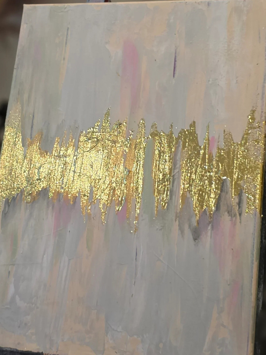 Wine & Paint / Abstrakt mit Blattgold